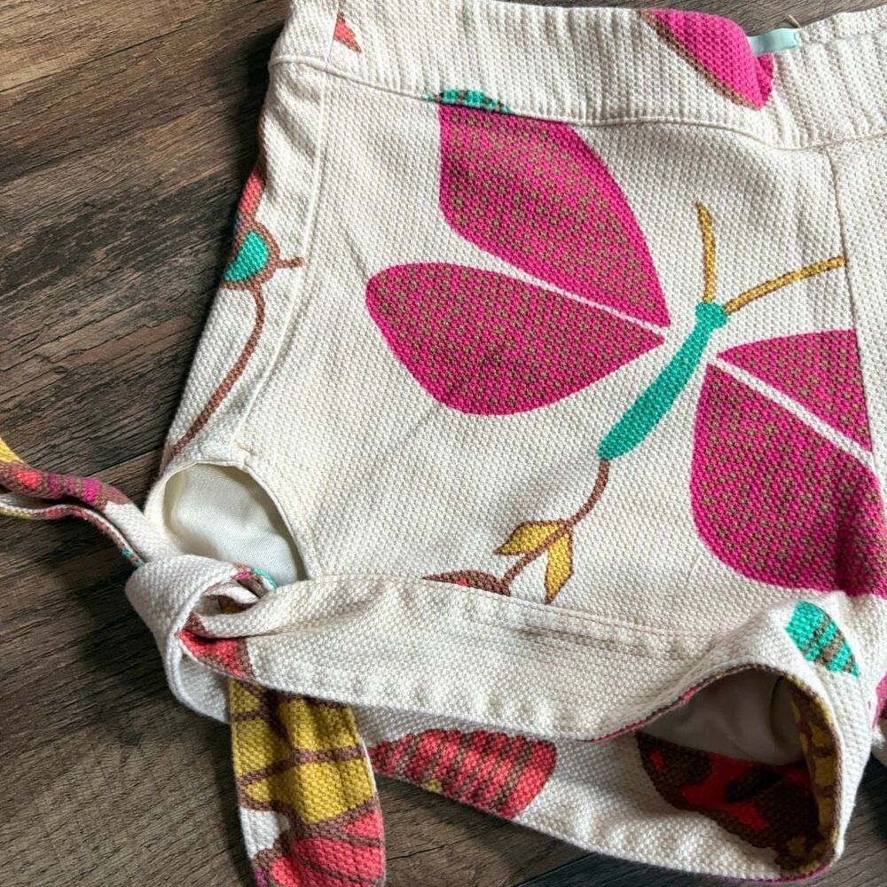 Judith March Retro Cream Butterfly Shorts Women's S Vintage Inspired Preppy Y2K - Picture 3 of 9